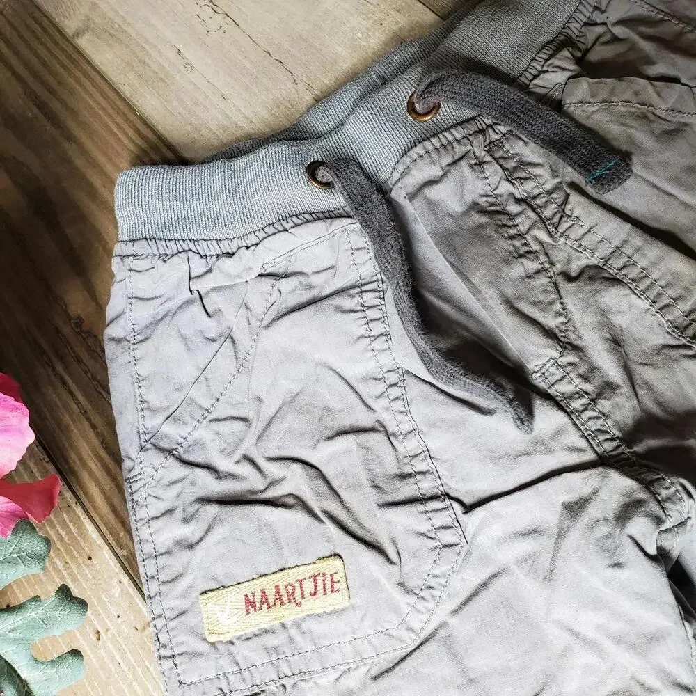 Naartjie Kids 100% Cotton Gray Toddler Boy Joggers Size 18-24m GUC